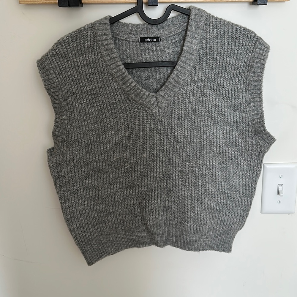 Gray sweater vest